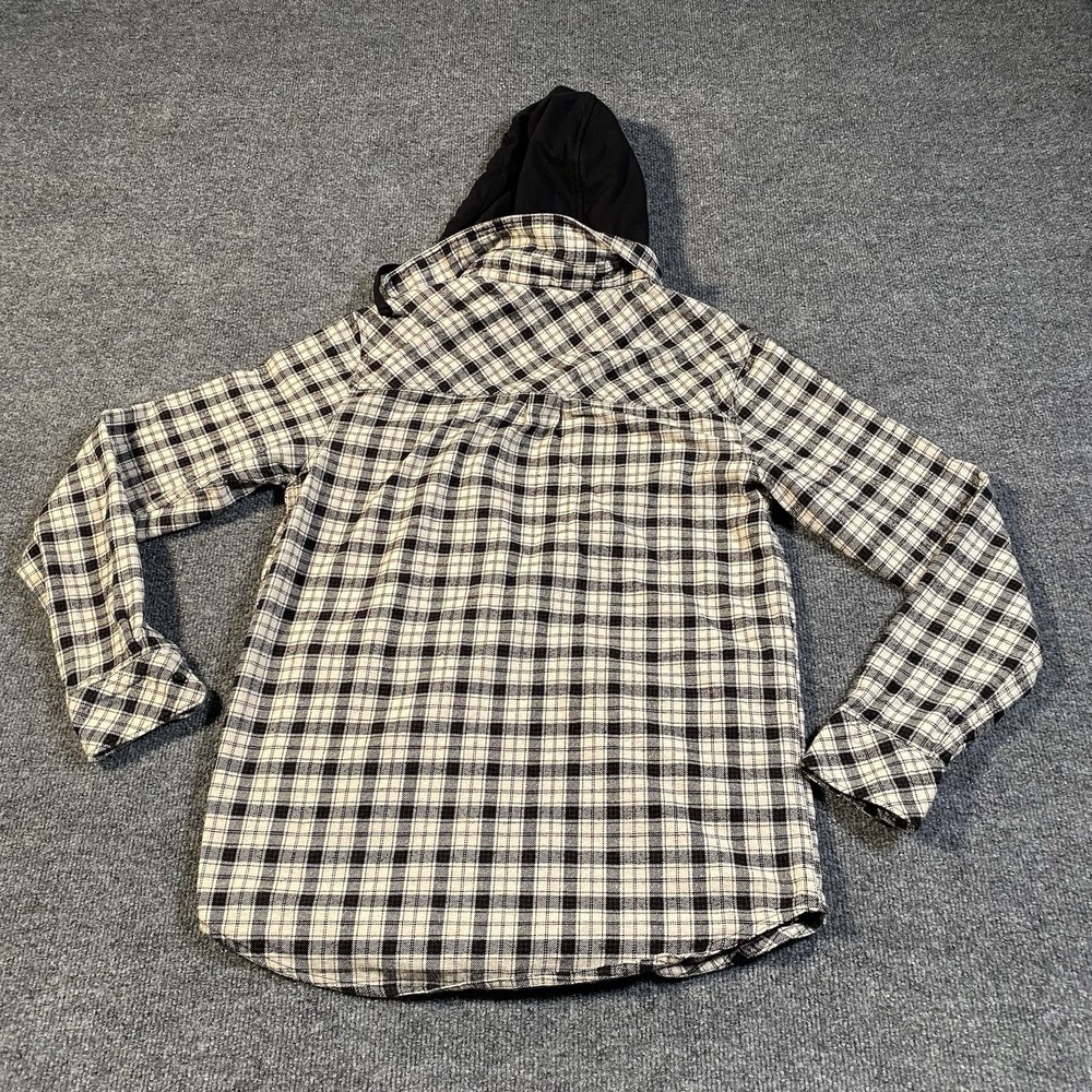 Vintage Y2K Empyre Full Zip Flannel Plaid Hoodie Mens Small Oversized Skater - Picture 4 of 7